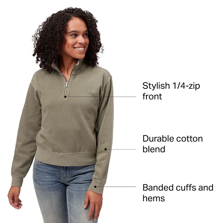 Stoic Cotton Cropped 1/4-Zip Pullover - Women's 2 Stoic Cotton Cropped 1/4-Zip Pullover - Women's - Image 2