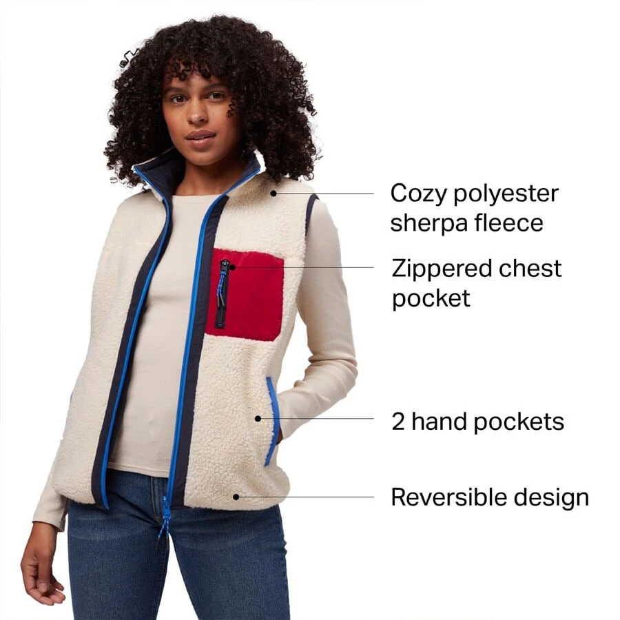 Stoic Reversible Mixed Media Sherpa Vest - Women's 2 Stoic Reversible Mixed Media Sherpa Vest - Women's - Image 2