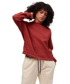 Stoic French Terry Crop Crewneck Hoodie - Women&apos;s -The Stoic Style Sales Shop RED 1